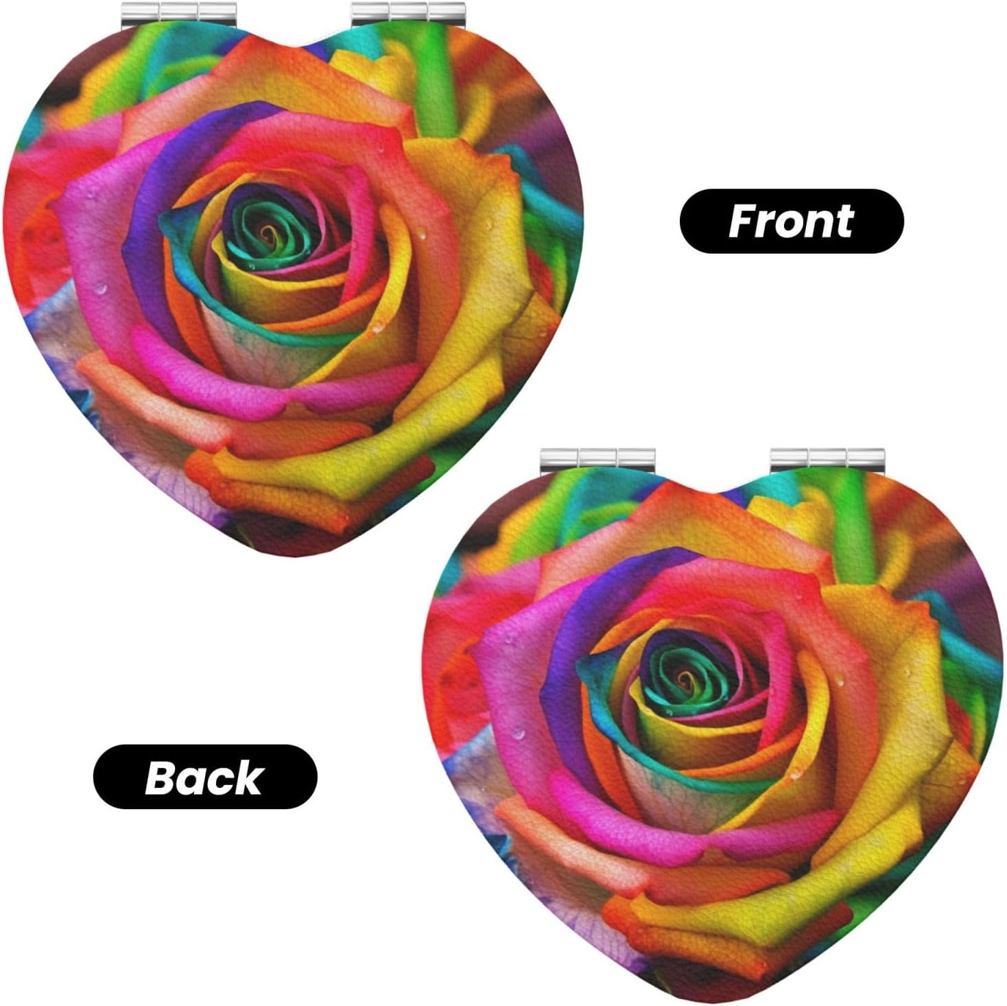 Compact Mirror for Purse, 1X/2X Magnifying Mirror for Women Men Colorful Rose Makeup Mirror 2-Sided Handheld Folding Mirror Portable Travel Mirror Mini Vanity Mirror image 2