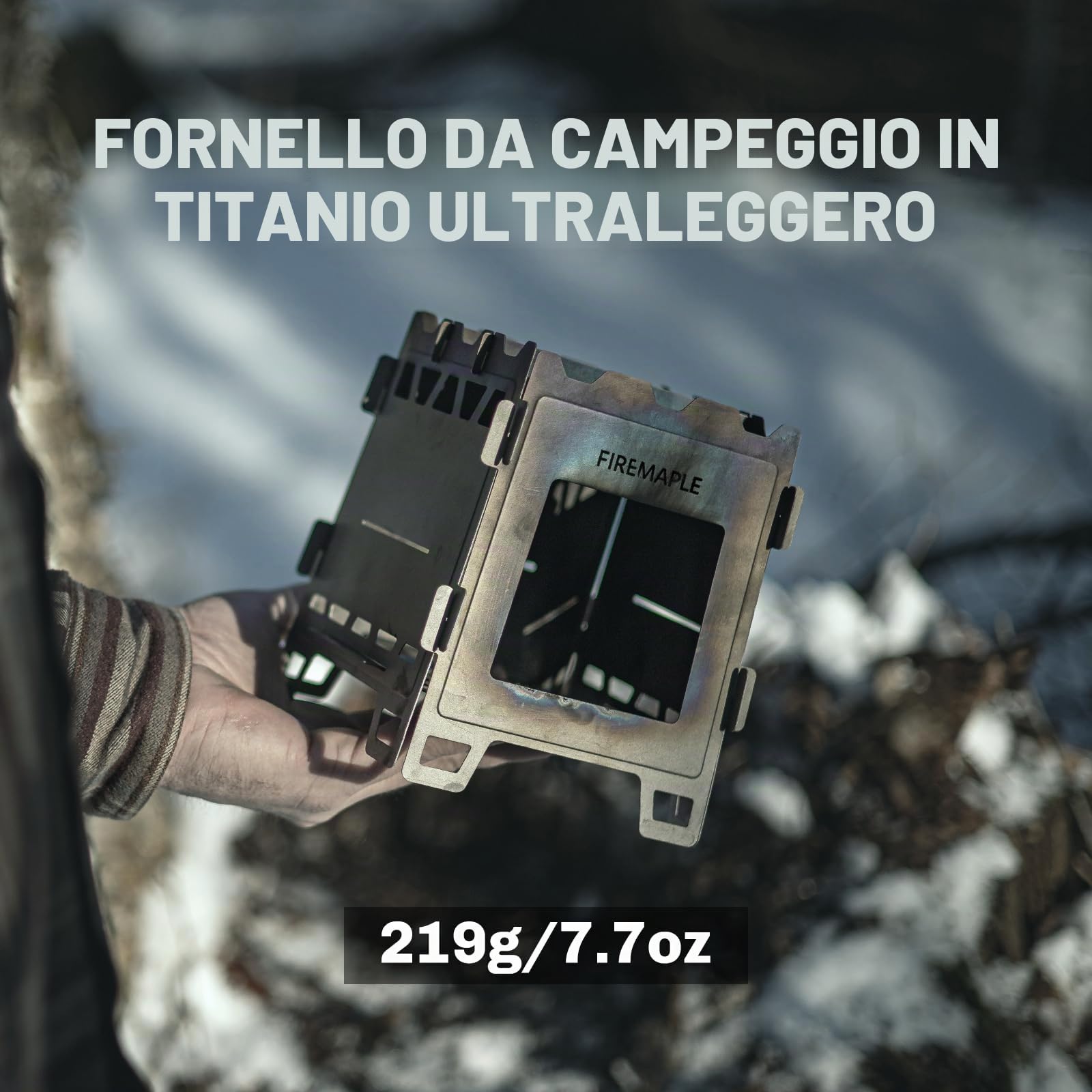 Fire-Maple Fortress Stufa in Titanio a Legna Ultra-leggera Compatta e Multiuso per Campeggio, Escursionismo e Trekking