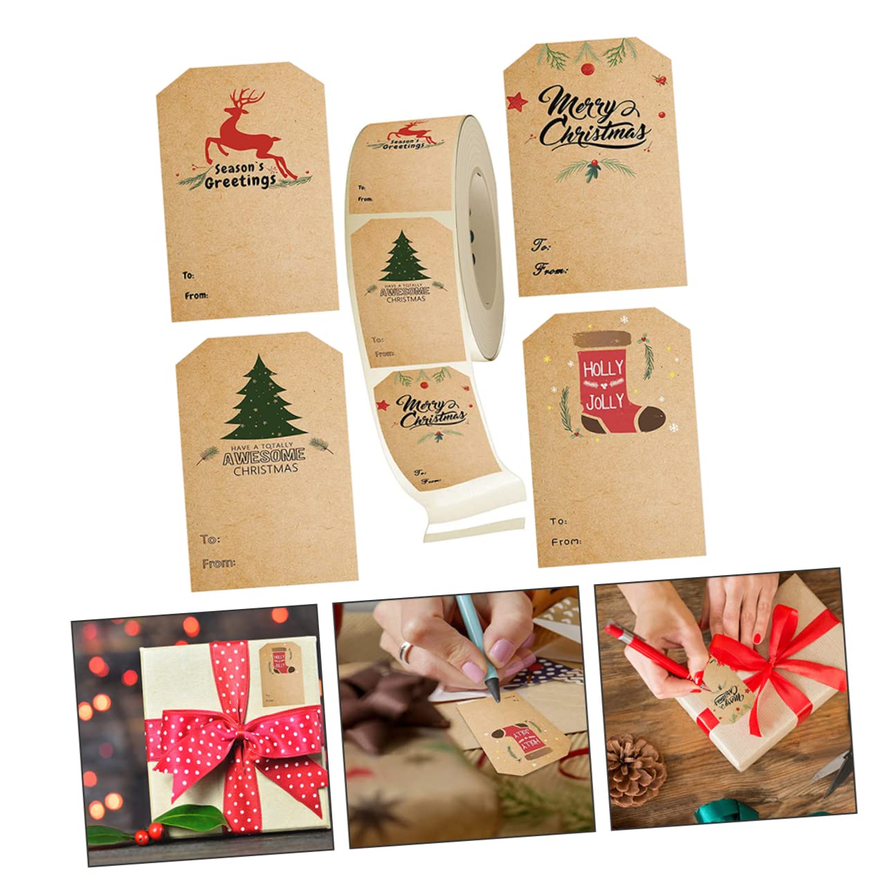Angoily 3 Etichette Adesive Natalizie Decorative per Regali Motivi Cartoon Stickers per Pacchetti e Biglietti Natale Facili Applicare e Rimuovere