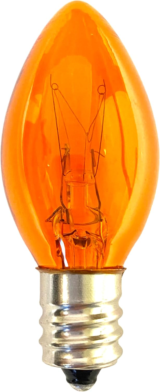 National Artcraft 7-1/2 Watt Amber Flashing C7 Light Bulb with E12 Candelabra Base (Pkg/5)