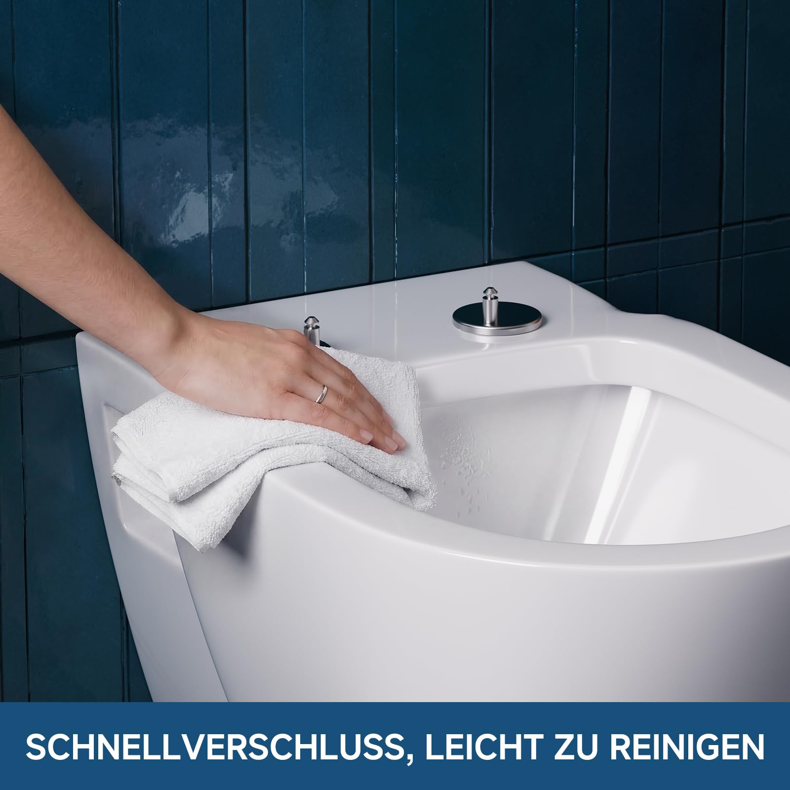 CECIPA Toilettendeckel mit Absenkautomatik D-Form [Kurz] Einfache Montage