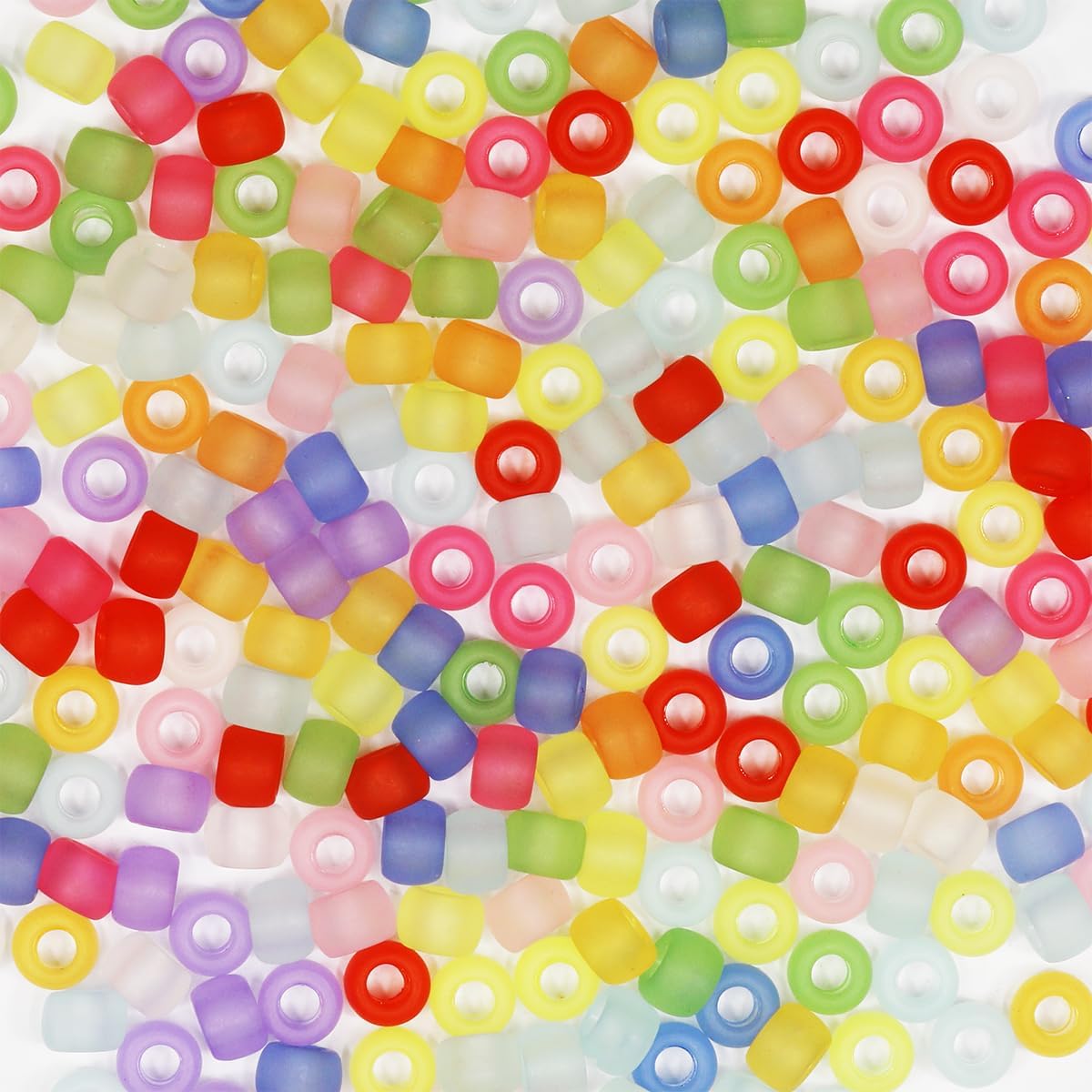 1000 PCS Matte Color Mix Pony Beads, Bracelet Beads, Beads for Hair Braids, for Crafts, Plastic Beads, Hair for Braids 6x9mm (Matte Color Mix