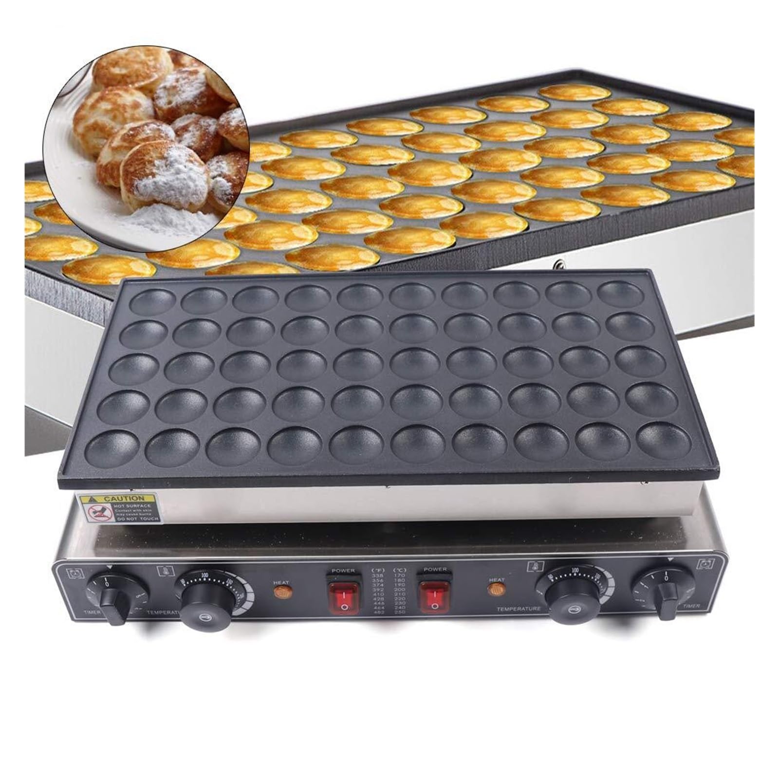 Mini Elektrische Dutch Maker Pfannkuchenmaschine mit 50 Löchern Donutmacher Pfannkuchenmacher Elektrische Pfannkuchenmaschine für gewerbliche oder häusliche Verwendung