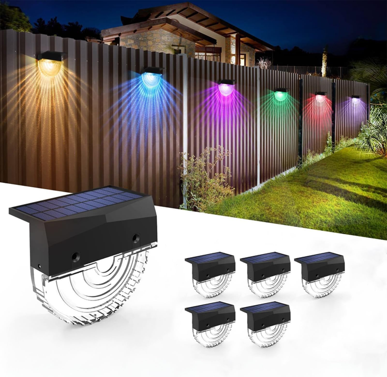 Fence Lights Solar Powered 6-Pack Solar Pool Lights For - Waterproof Outdoor  Lighting For Above Ground Pools Chain Link Fence