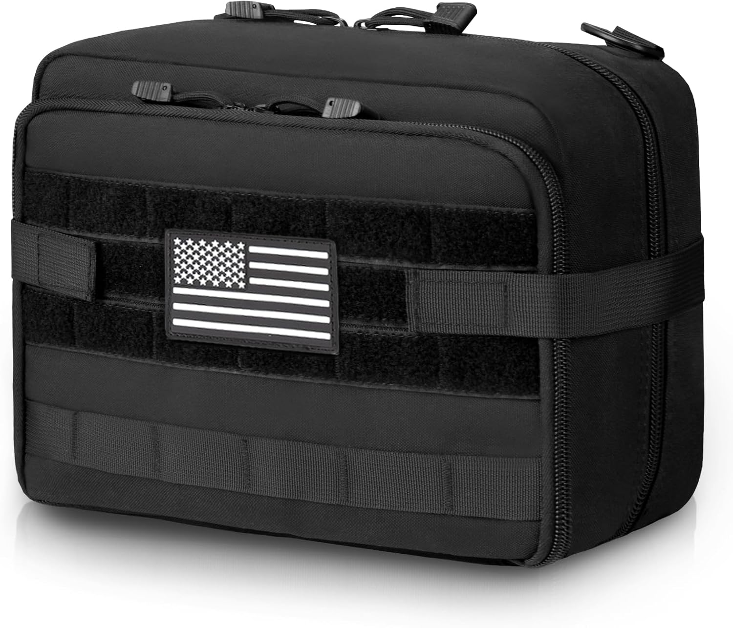 Jueachy Tactical Molle Pouch Large Admin Bag Utility Tool Pouches Molle Attachment EDC Pouches Expandable Molle Accessories Organizer Medical Pocket U.S.A Patch Included