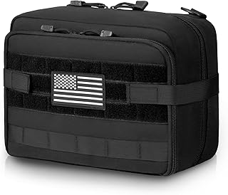 Jueachy Tactical Molle Pouch Large Admin Bag Utility Tool Pouches Molle Attachment EDC Pouches Expandable Molle Accessories Organizer Medical Pocket U.S.A Patch Included