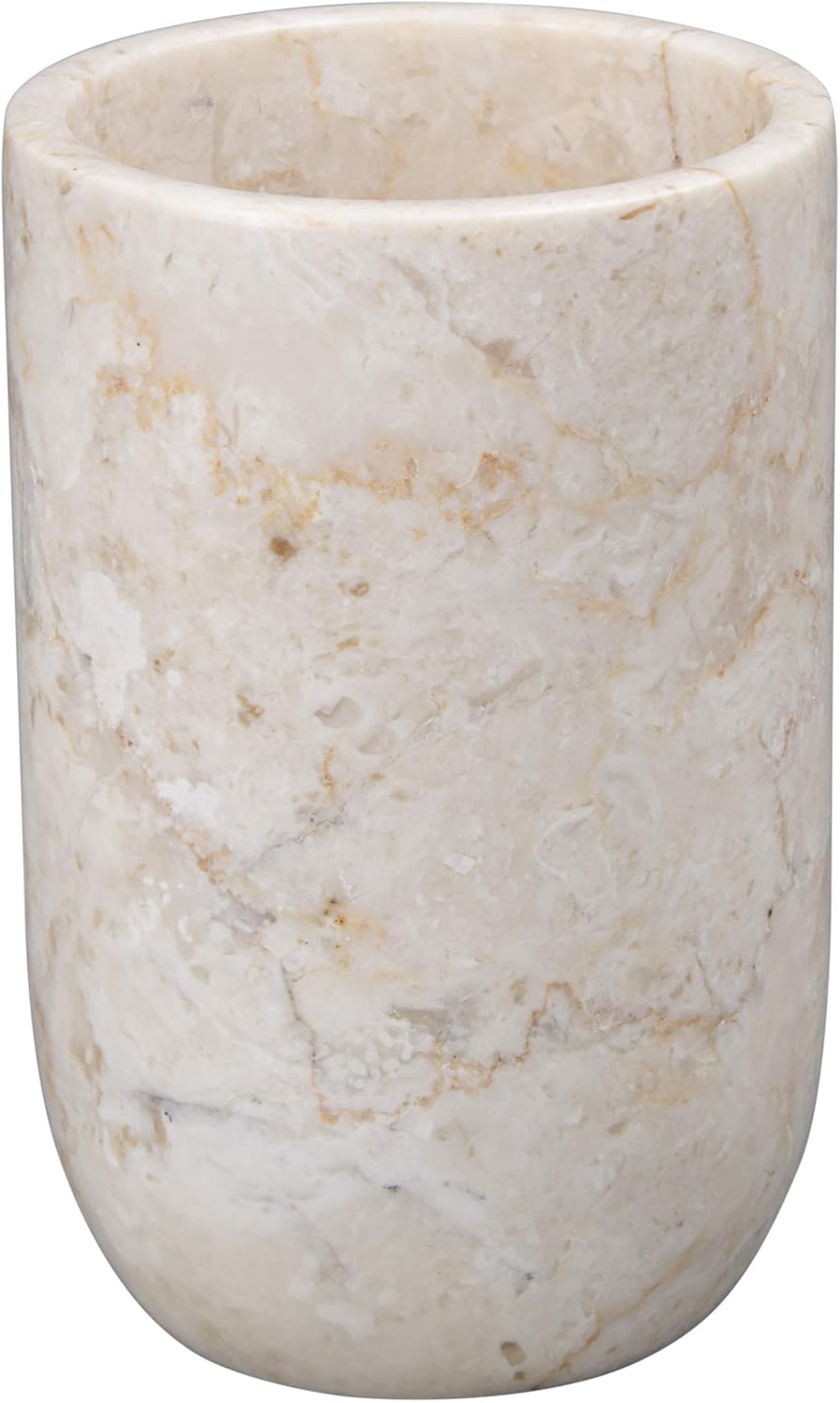 Creative Home Natural Champagne Marble Bullet Collection Bar Soap Dish Soap Tray Holder Bathroom Vanity Countertop Organizer, 5.8 x 3.8 x 0.9 H Inch, Beige