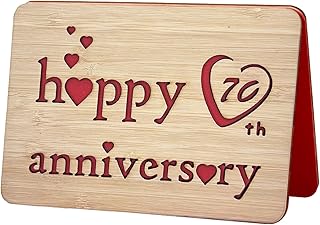 Wooden 70th Anniversary Card,Handmade Wedding Anniversary Greeting Cards,70th anniversary card for Her,Him,Husband,Wife