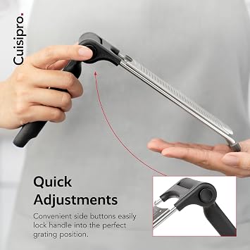Cuisipro Folding Grater, Large 4mm Fine Blade, Stainless Steel, Surface Glide Technology, Non-Slip, Perfect for Spices, Citrus Fruits and Hard Cheese, Fine Grater