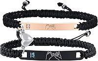 MEALGUET Personalized Couple Bracelets Set - Custom Engraved Names, Mutual Attraction Bells, Adjustable Stainless Steel Matching Gift for Him & Her