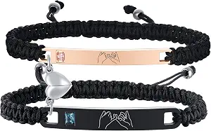 Personalized Couple Bracelet Set - Custom Name Relationship Jewelry for Men and Women