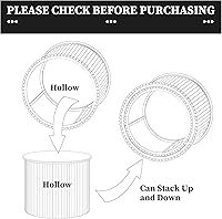 Vista 4 de AVZEAR Juego de 2 mesas de centro redondas anidables, mesa de centro pequeña acanalada, mesa lateral circular, mesas anidables de madera