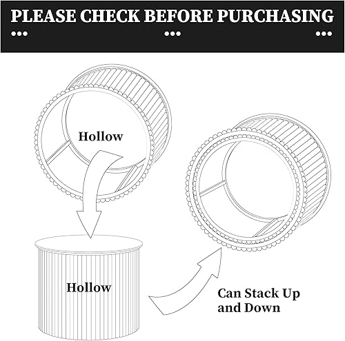 Miniatura 55 de AVZEAR Juego de 2 mesas de centro redondas anidables, mesa auxiliar moderna de granja, mesas anidables de madera natural, mesa auxiliar bohemia para