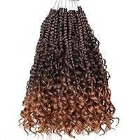 Vista 71 de Beverlee Trenzas de Caja Bohemias de 14 Pulgadas 8 Paquetes Trenzas de Caja Goddess Cabello de Ganchillo Trenzas Bohemias Hippie Cabello