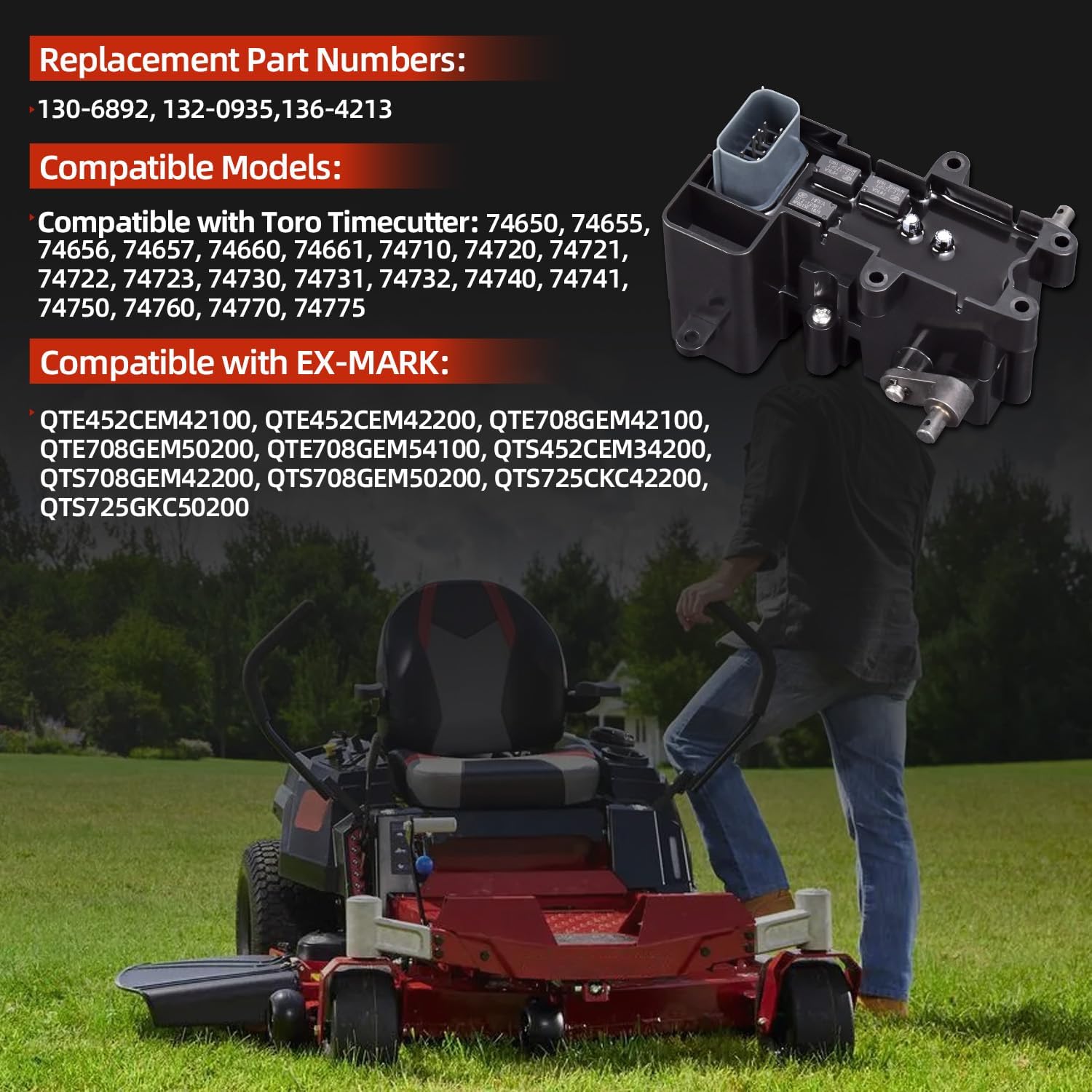 136-4213 Brake Box ASM Brake Control Module Compatible with Toro Timecutter and Exmark Replace 130-6892, 132-0935