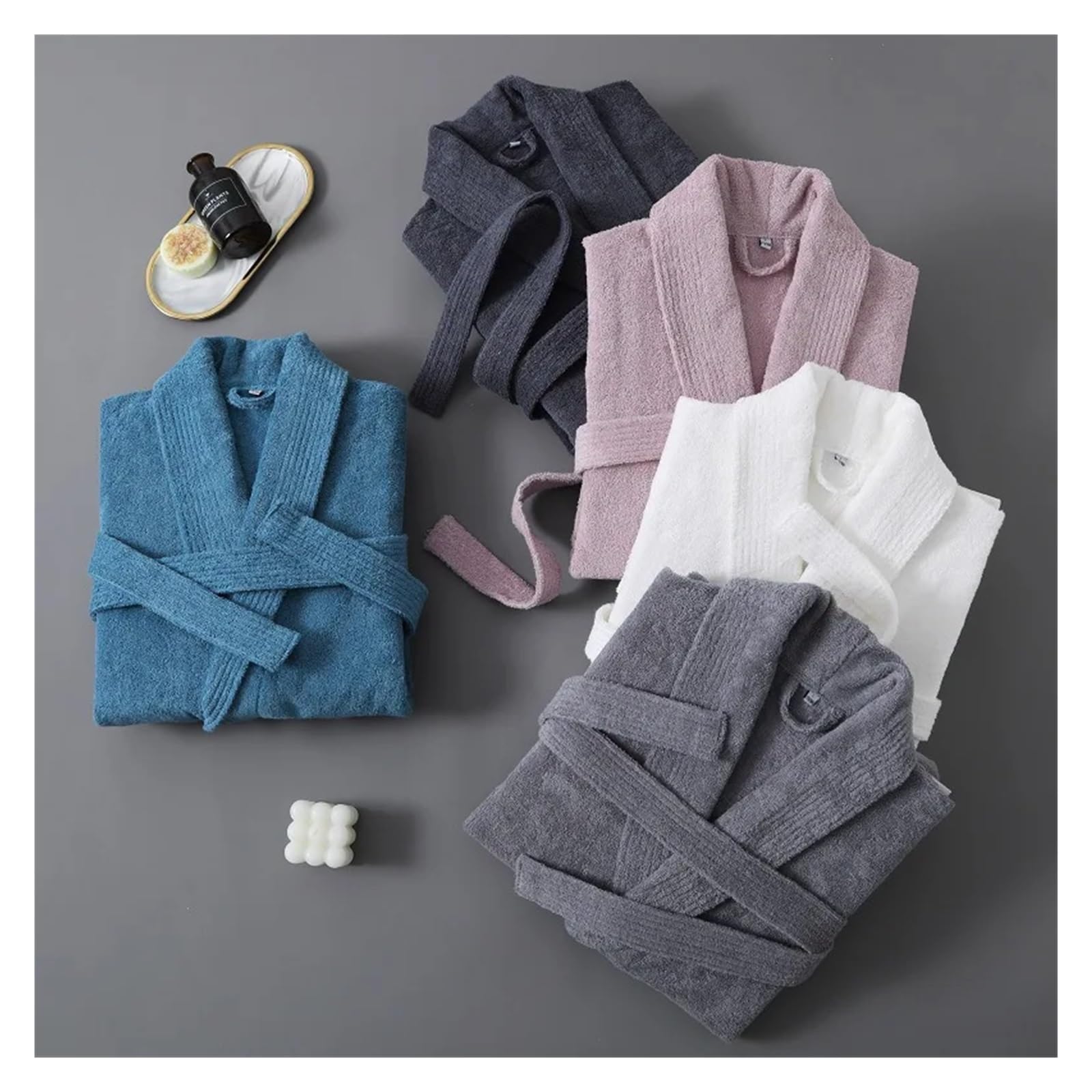 Accappatoio for coppie in cotone, nuovo accappatoio for donne e uomini, assorbente for l'acqua, camicia da notte, morbido, abbigliamento for la casa, accappatoi solidi per CASA, SPA, SAUNA
