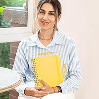 Vista 2 de POPRUN Lined Spiral Journal Notebook for Women & Men, 7-1/4" x 9-1/2", 220 Numbered Pages, College Ruled Hardcover Notebook for Work, Journals for