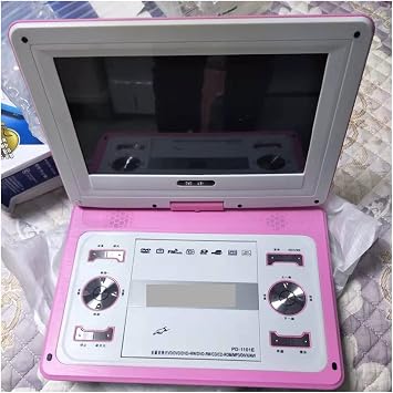 HD Large Screen 14" Video DVD Player Portable Dvd Support Card U Disk Game Travel MP3 Speaker Support Digital TV Game Console USB Media Playback Pink
