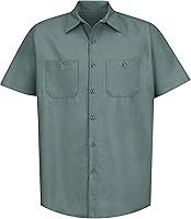 Vista 3 de Red Kap Camisa de trabajo industrial para hombre, ajuste regular, manga corta