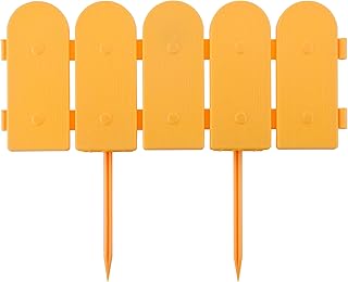 Evelyne Garden Border Edging: Wooden Fence Design - 16pcs Timber Yard Landscaping Fence Liner Lawn Edge Barrier - 20ft Kit of Decorative Lawn Landscape Panels Elements-Landscaping Edging-GMT-10374-C16