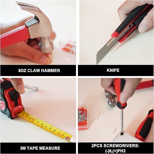 Miniatura 7 de Kit de herramientas portátiles para el hogar, kit de herramientas de inicio con bolsa duradera, ideal para el hogar, apartamento, dormitorio,