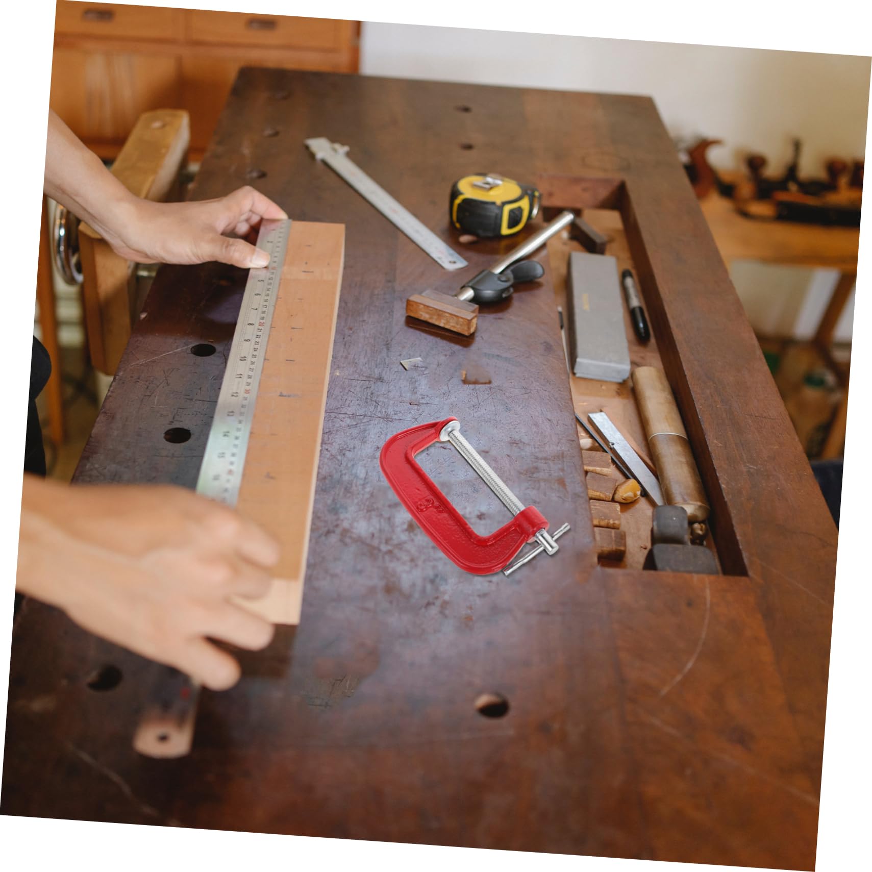 DOITOOL 6pièces Serre-joint C Métal pour Travail du Métal Large Ouverture de Mâchoire Mécanisme de Fixation Sécurisé