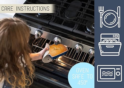 Vista 3 de Nat & Jules - Juego de 3 platos para hornear de cerámica de 12 x 8 pulgadas, color azul