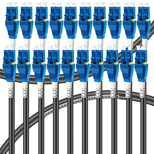 Miniatura 20 de Uniboot LC a LC - Cable de conexión de fibra blindada para exteriores con ojo tirador, cable de fibra óptica dúplex de bajo modo de fricción de Negro