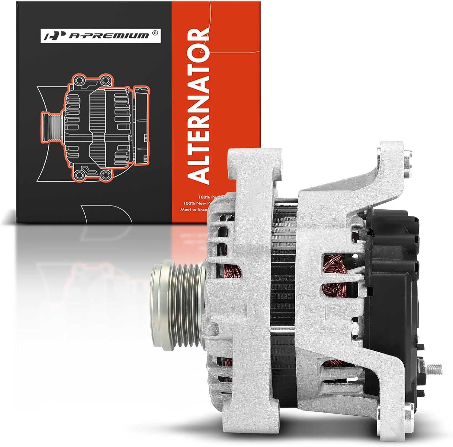 A-Premium Alternator Compatible with Chevrolet Cruze 2012 2013 2014 2015, Cruze Limited 2016, L4 1.4L, 12V 130Amp Clockwise 5-Groove Clutch Pulley, Replace# 13581891, 13588290, 13597227