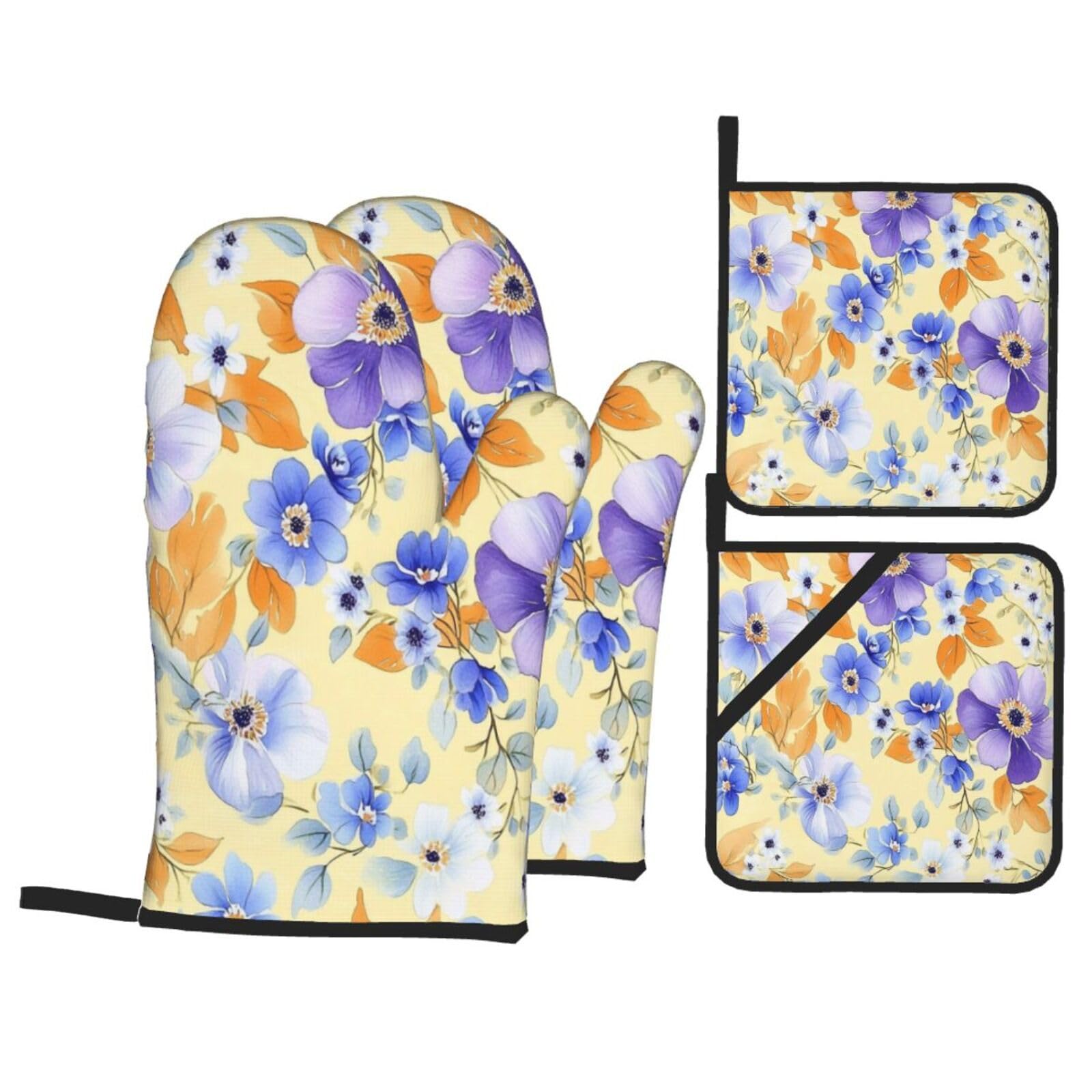 Guantes de Barbacoa Manoplas de Cocina Agarraderas Bolsillo Agarre Flexible