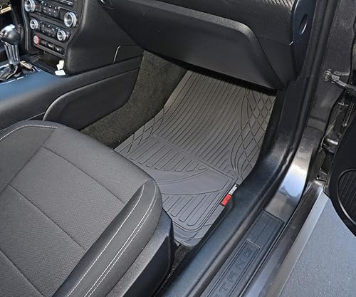 Miniatura 3 de Motor Trend FlexTough Alfombrillas de piso de coche de rendimiento avanzado y forro de carga - 4 alfombrillas de goma HD y alfombrilla para maletero
