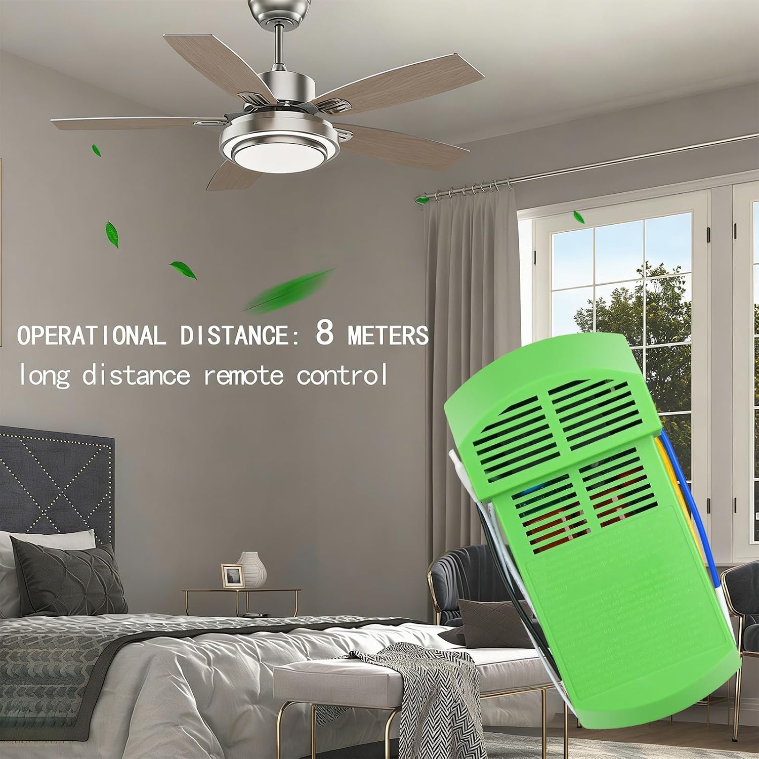 K243111000 Ceiling Fan Remote Control Receiver, Replacement for Hunter Ceiling Fan Remote Green 99106 99732 96110 1.9 Receiver