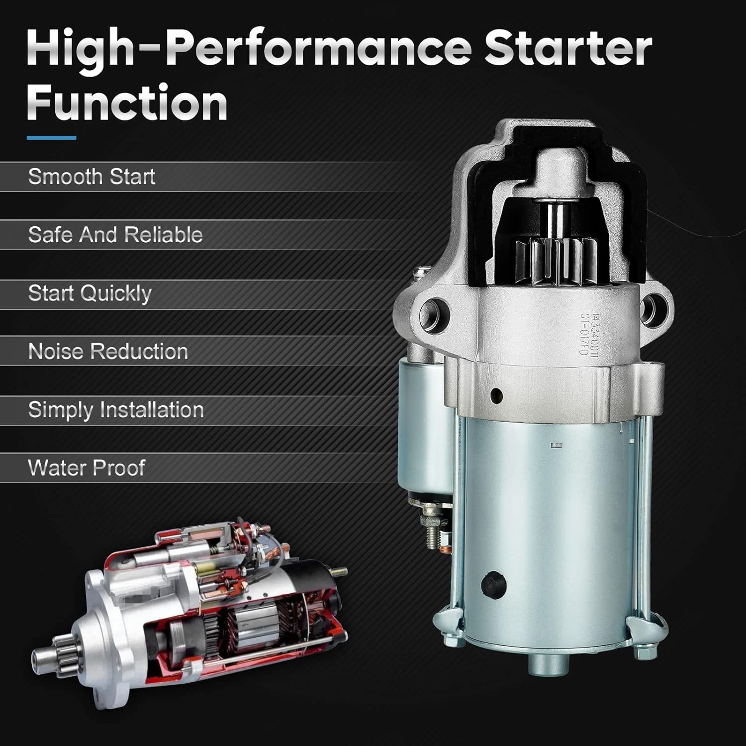 New Starter for Ford Focus 2.0L 2005-2010 2.3L 2003-2007, Escape 2.3L 05-08 2.5L 09-12, Transit Connect 2L 2010-2013, Fusion 2.5L 11-12, Edge Explorer Taurus 2L 12-13, for Mazda Tribute 2.3 2.5L 05-11