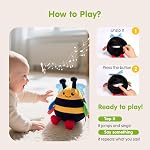 hahaland Baby Toys for 6-12 Months – Crawling Musical Dancing Bouncing Learning Bee Plush Baby Toys for 1 2 Year Old Boys Girls, Interactive Tummy Time Toy for 1 2 3 Year Old