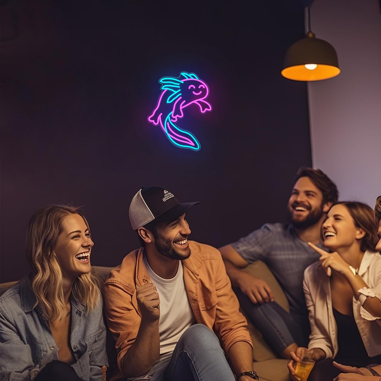 CoolGift Mart Enchanting Axolotl Neon Sign - Mesmerizing Wall Art for Home Decor & Ambiance | Unique Axolotl Light for Bedroom, Living Room, or Nursery