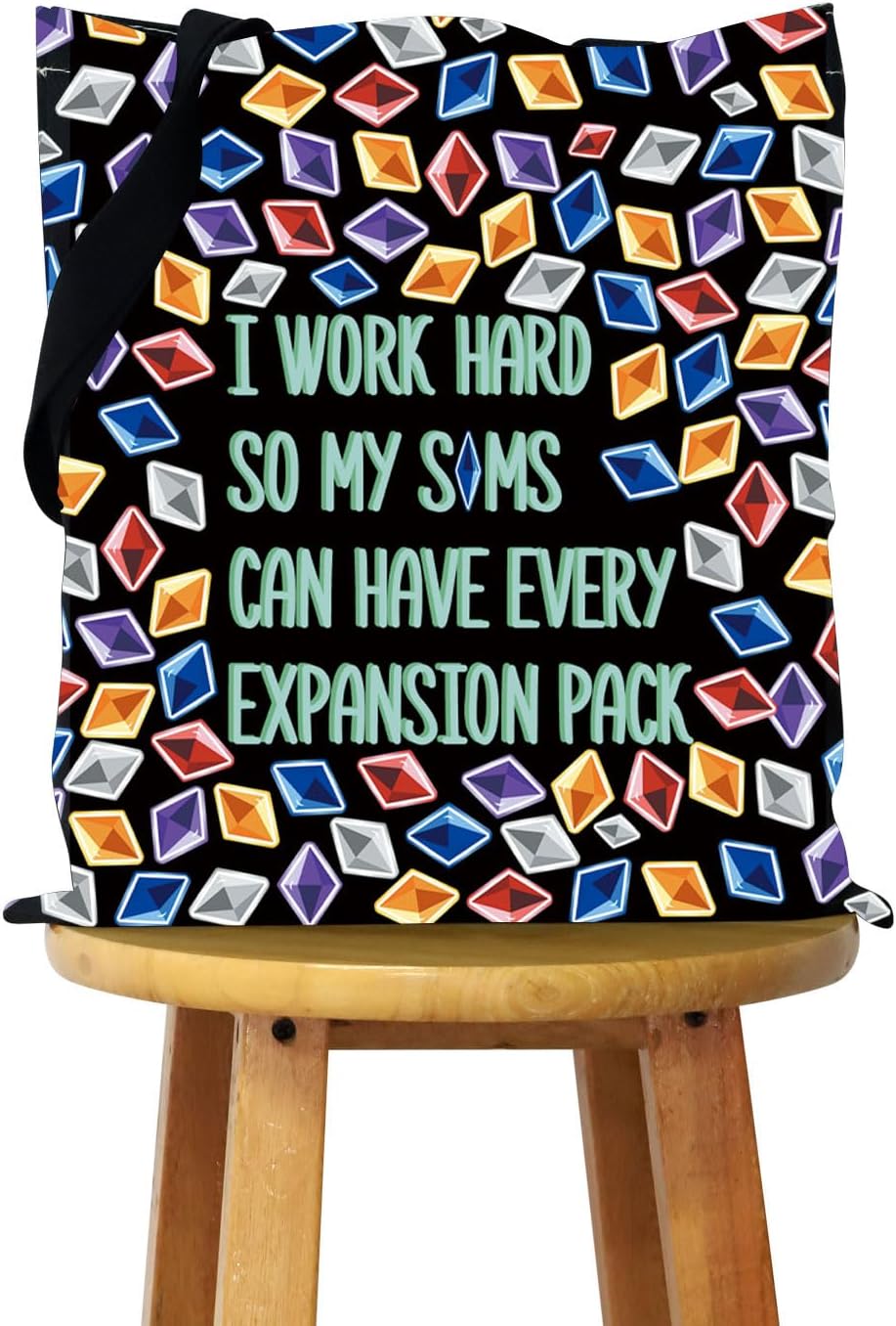 WCGXKO Video Game Gift Game Merchandise Funny Gaming Makeup Bag For Gamer (I WORK HARD Tote)