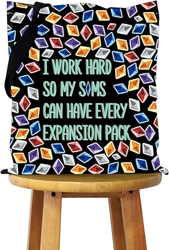 Miniatura 7 de WCGXKO Bolso divertido del maquillaje del juego de la mercancía del juego del regalo del videojuego para el jugador, TRABAJO DURO, Cremallera