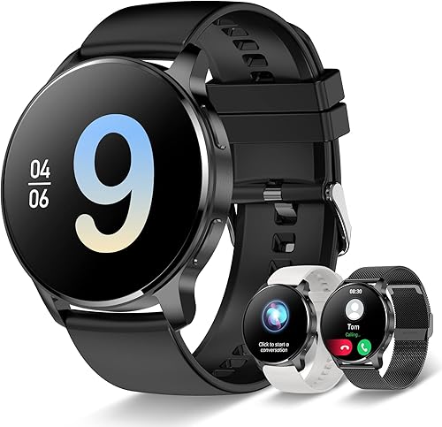 Reloj inteligente para mujeres y hombres, rastreador de llamadas Bluetooth para teléfonos Android e iOS, reloj inteligente impermeable con pantalla