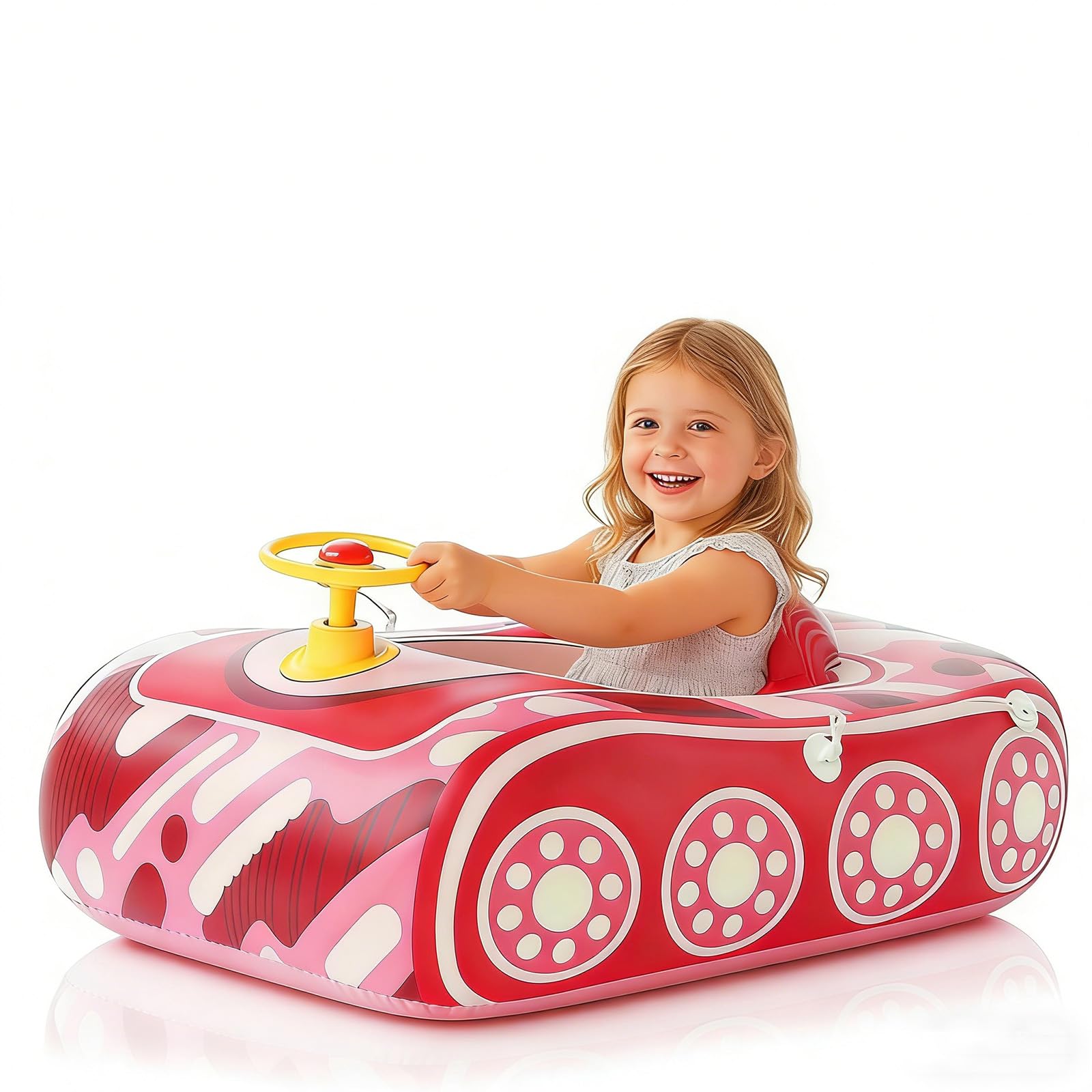 Pink Tank Baby Swimming Float Inflatable Baby Pool Float for Kids 18-36 Months,Baby Inflatable Seat Swimming Rings Kids Rubber Ring,Inflatables Swim Ring Pool Rings for Toddlers Infant Girls 1-5 Years