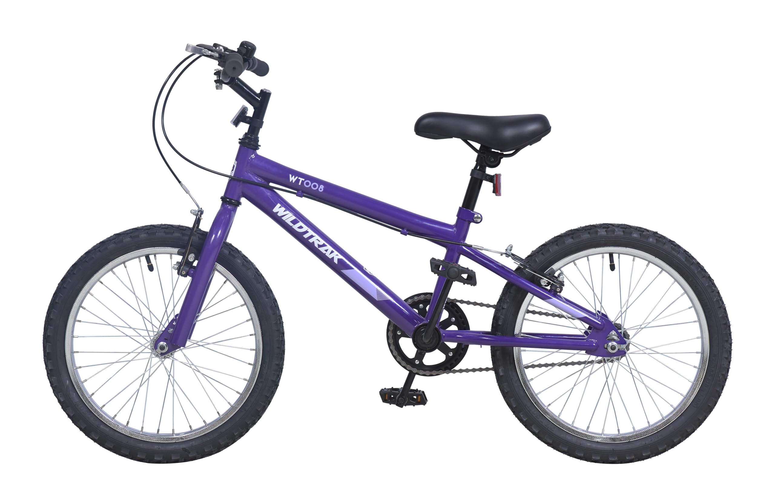 Wildtrak - Bicicletta da 18 pollici per bambini dai 6 agli 8 anni con freni regolabili - Viola