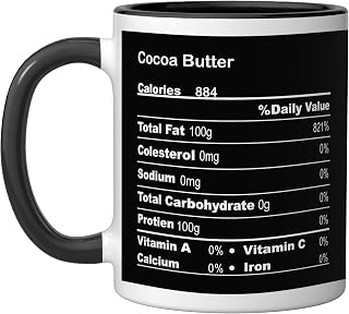 Funny Cocoa Butter Thanksgiving Nutritional Fact Ceramic Mug, Black/White