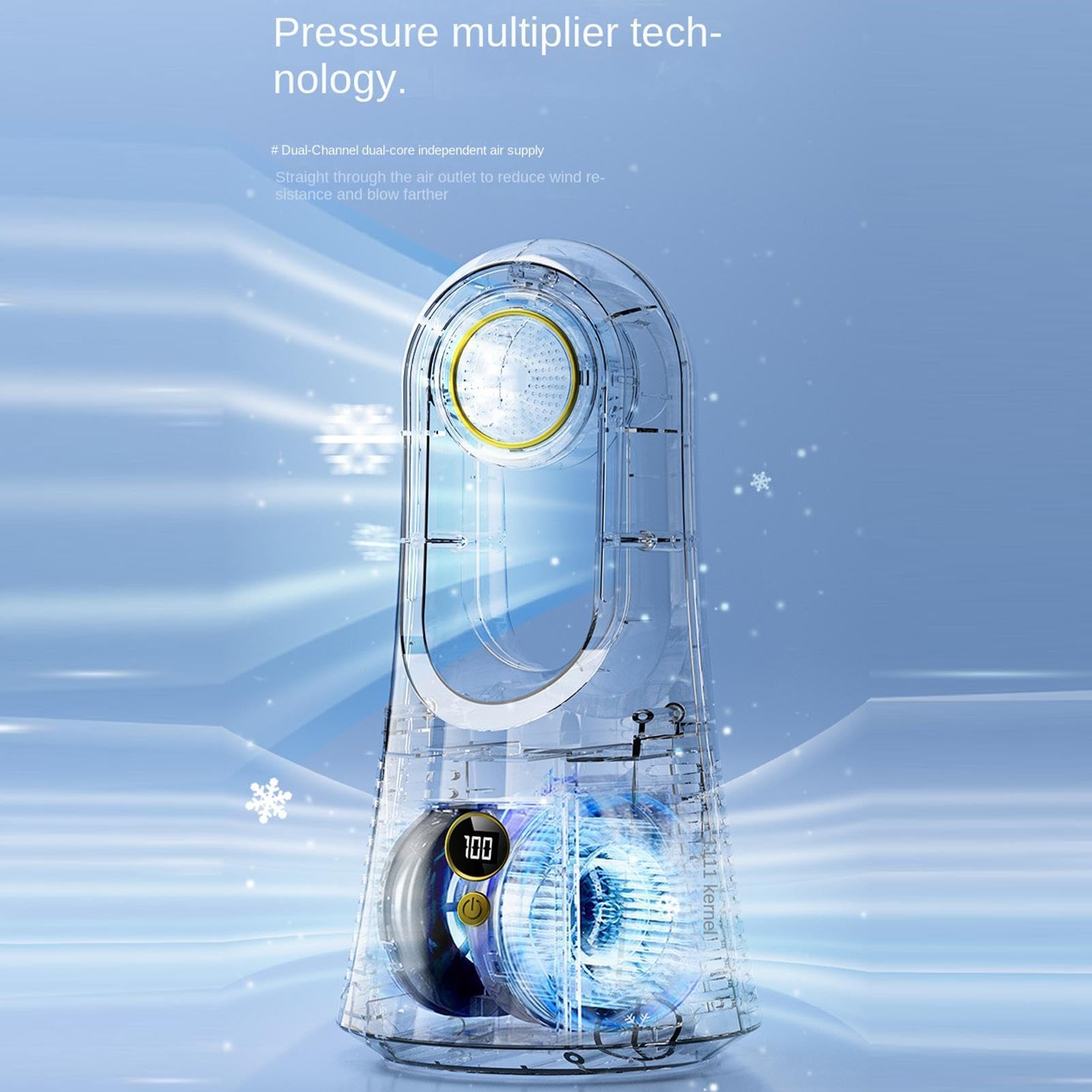 Ventilatore senza pale Con box per aromaterapia 6 velocità ricaricabile | Con luce e timer, ventilatore da tavolo per Camera da , Ufficio, Campeggio