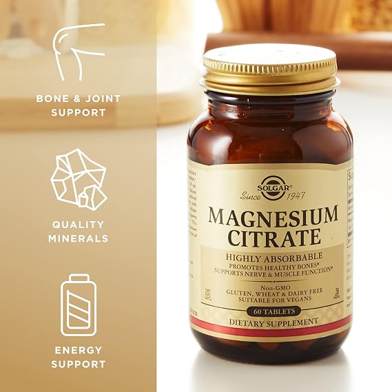 Solgar Magnesium Citrate 200 Mg Tablets (60 Capsules)
