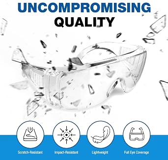 RUGGED BLUE Visitor Safety Glasses For Men & Women | Ansi Z87 Certified Safety Glasses For Shooting Range | Anti-Scratch