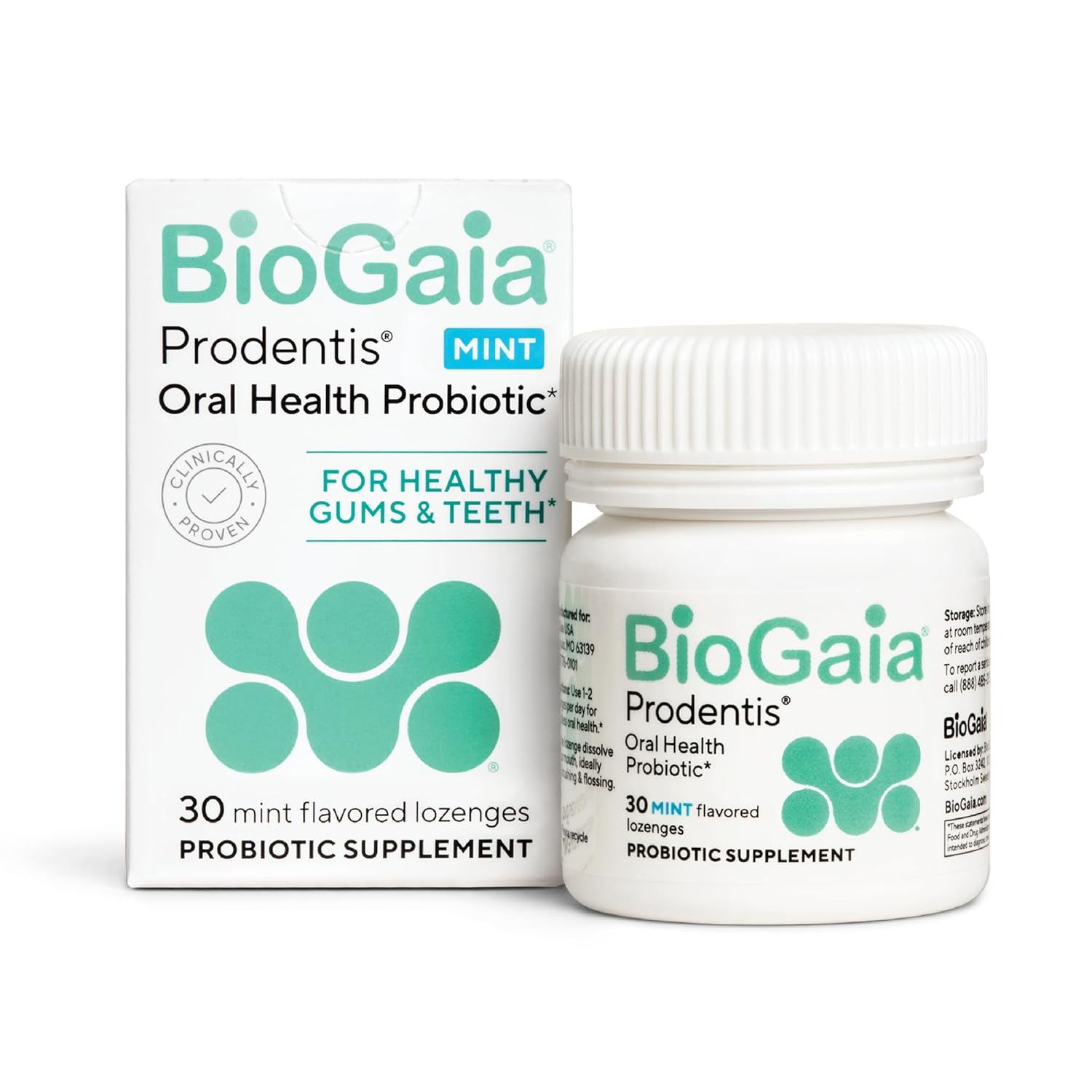 BioGaia Prodentis Oral Probiotics Promotes Healthy Gums Teeth Defends Against Bad Breath Dental Problems Improves Oral Health Mint