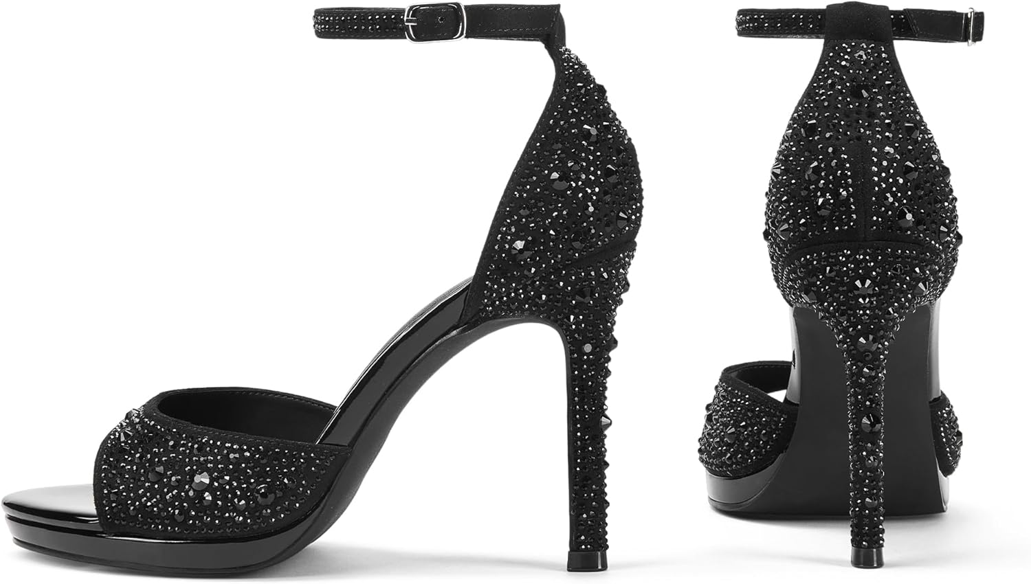 Elisabet Tang Woman's Round Open Toe Ankle Strap Heeled Platform Sandals Stiletto High Heel Sandal Dressy Sexy Wedding Party Shoes - Image 5