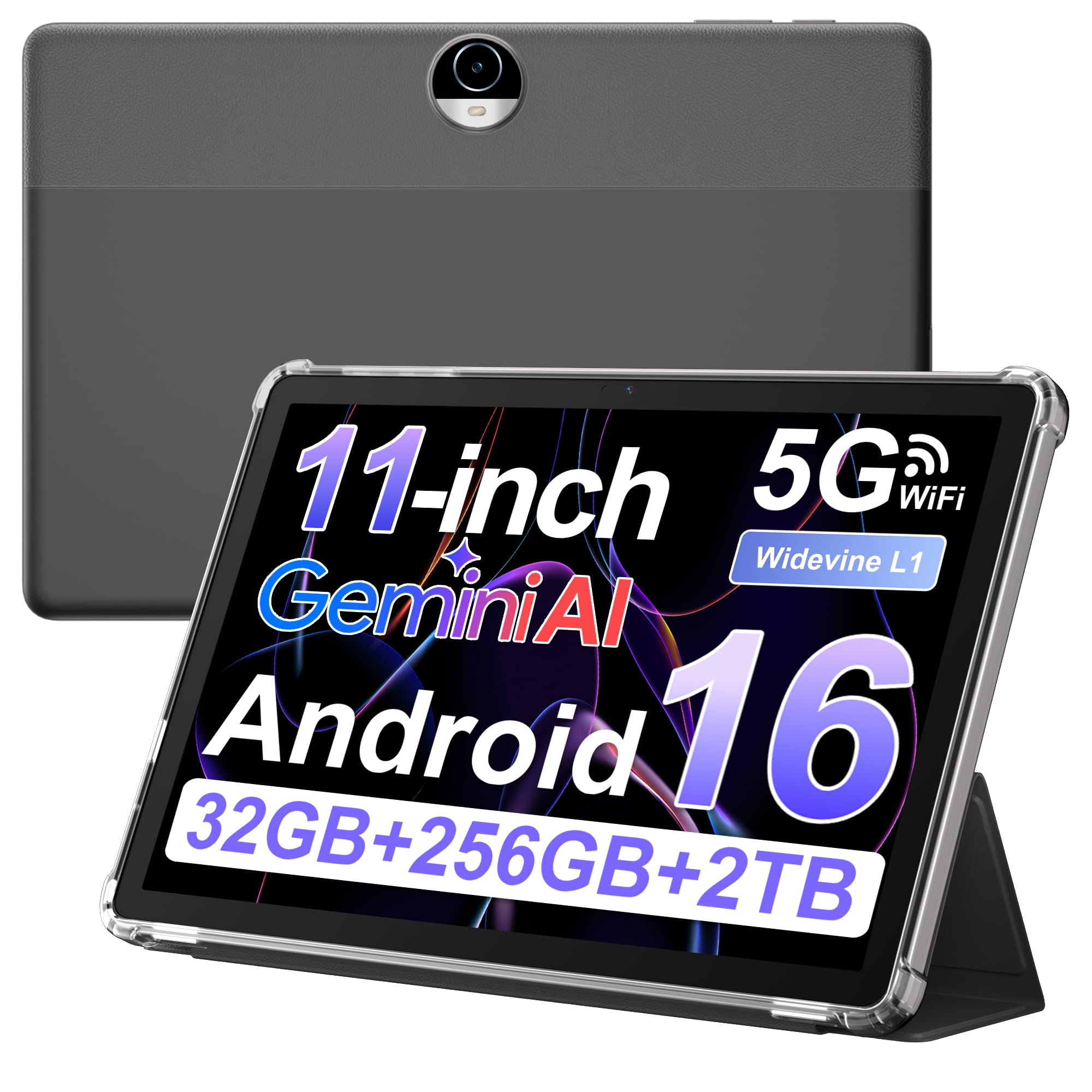Gemini AI Android 16 Tablet, 11 inch Tablet with 32GB+256GB+2TB Expand, Electronic Tablet…