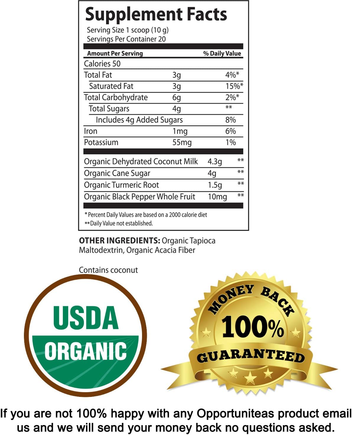Organic Turmeric Elixir: Golden Milk Powder Joint Support Supplement. Non GMO, Vegan, Gluten Free & 20 Servings