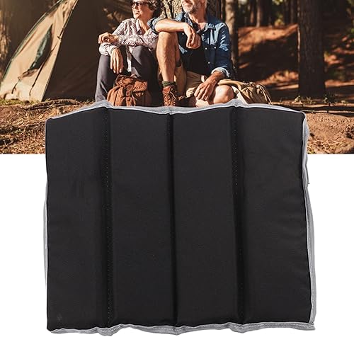 Miniatura 6 de Alomejor Alfombrilla plegable para asiento plegable al aire libre, asiento de camping, jardín, senderismo, cojín para silla de picnic (negro)