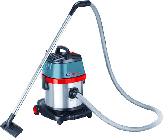 Eastman Industrial Vacuum Cleaner, Capacity 15 Litre, Suction 20 Kpa, 1000 Watt, Wet and Dry Blowing & Suction, Stainless Steel Drum (Blue & Silver) - EVC-015